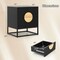 Modern 2 Drawers Nightstand with Fluted Design and Sturdy Metal Frame for Bedroom
